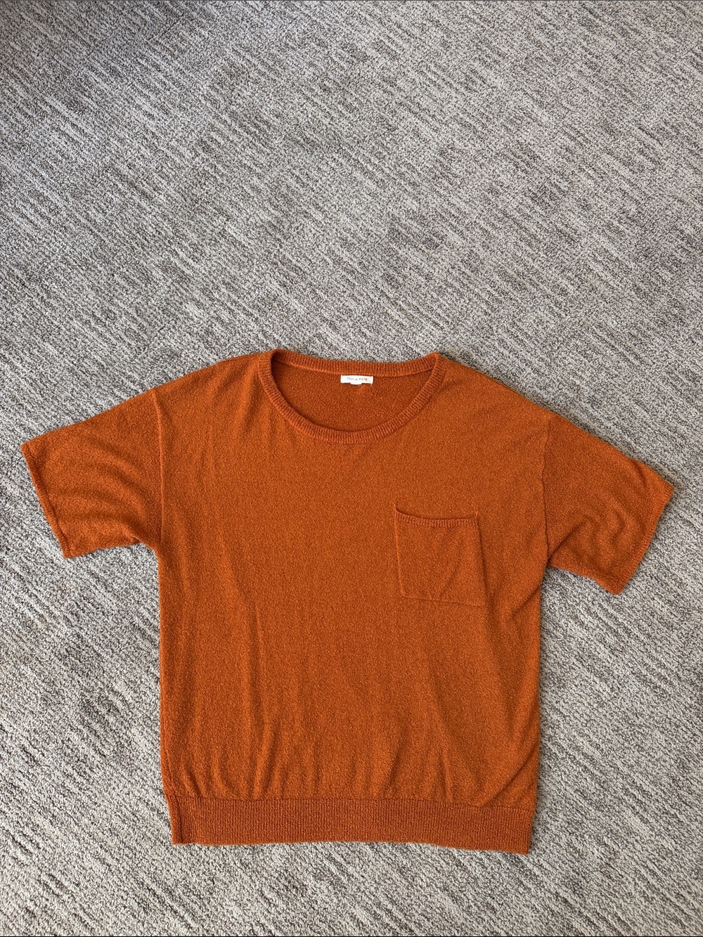 Women’s Short-Sleeve Crewneck Sweater in Burnt Orange